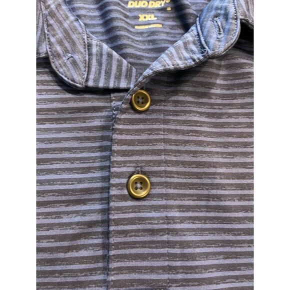 Champion Mens Navy Blue Royal Striped Duo Dry Short Sleeve Golf Polo Size XXL - Picture 4 of 7